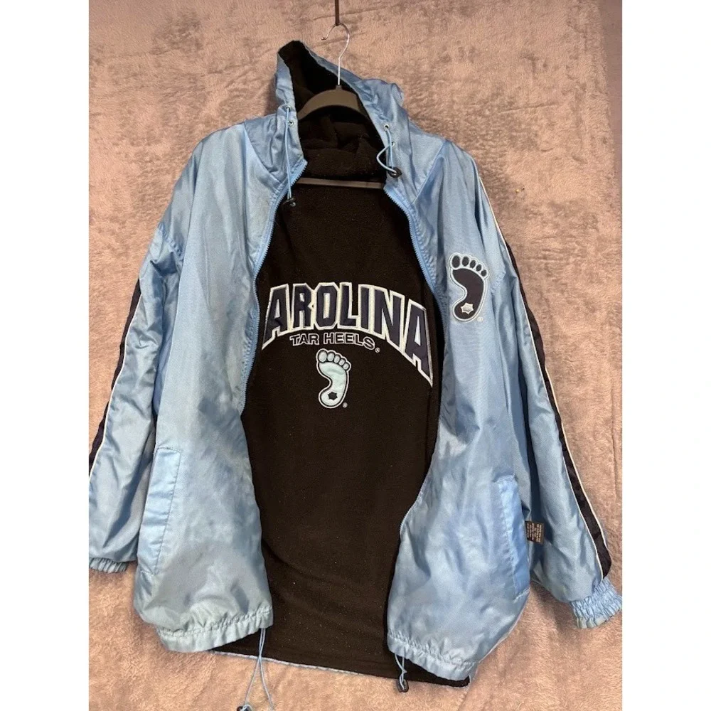 North Carolina Tar Heels Hooded Jacket Men Blue Full Zip NCAA XL Heavy ‎ Size XL